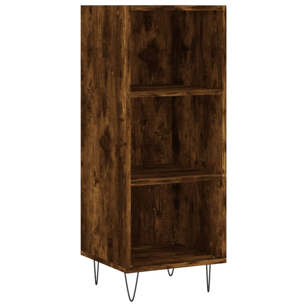 vidaXL Single Door 3 Shelf Smoked Oak Highboard Image 5
