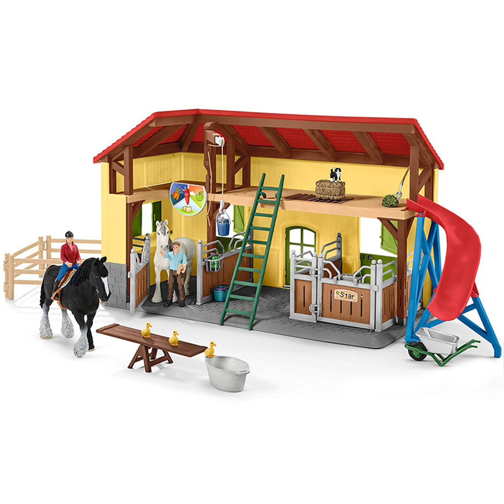Schleich Farm World Children's Horse Stable with Accessories Toy Playset Image 1
