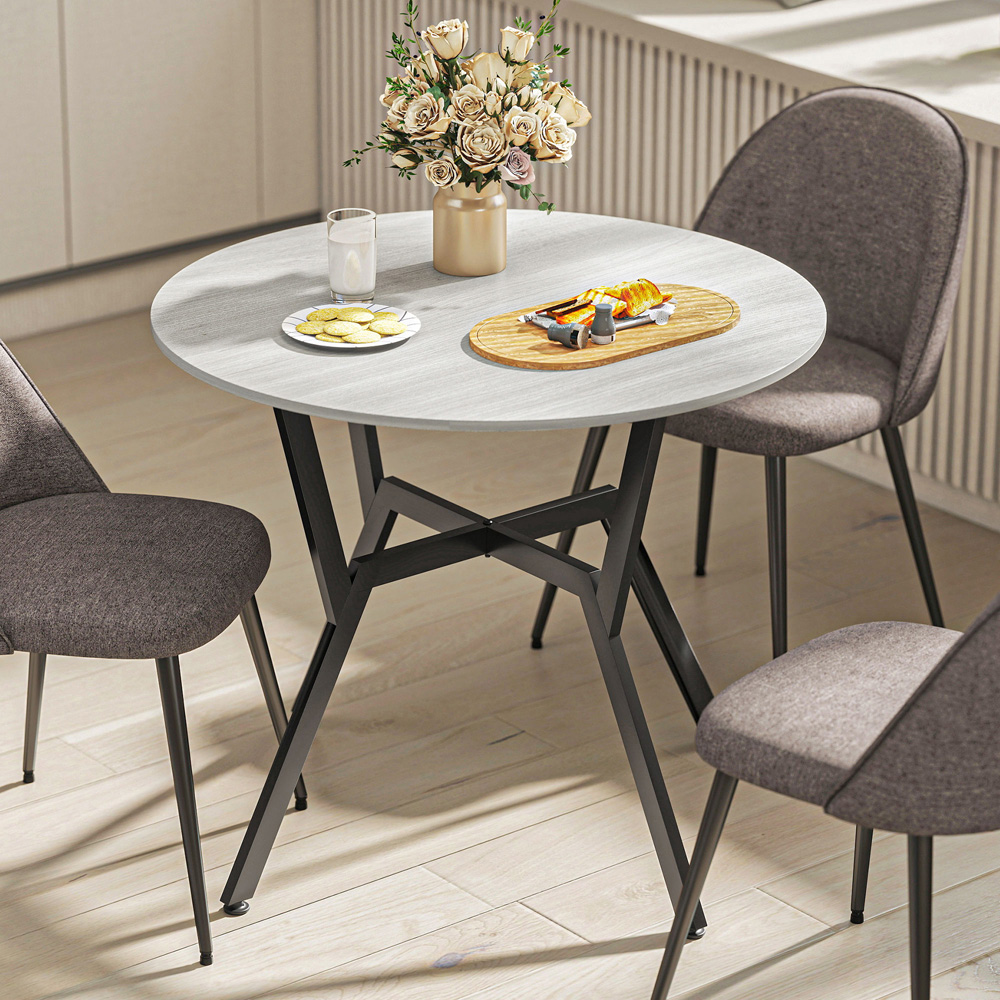 Portland 2 Seater Grey Wood Effect Small Dining Table Image 4