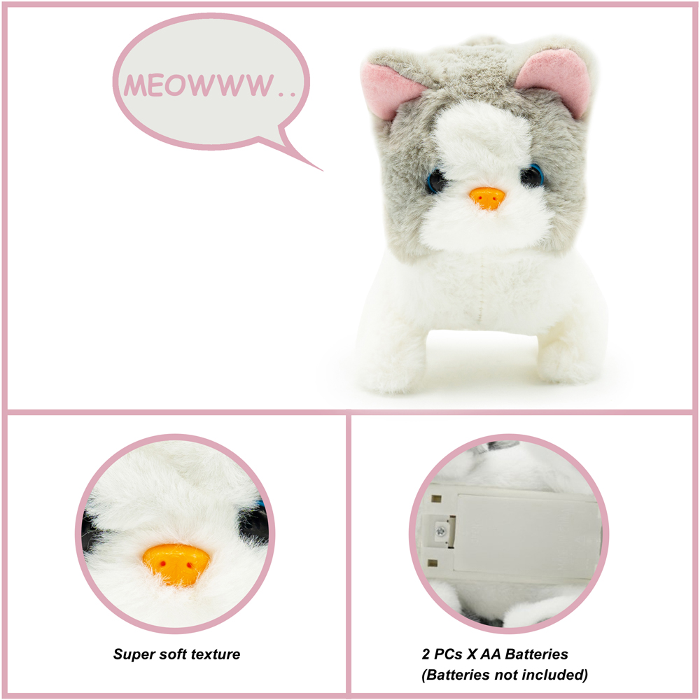 Pugs at Play Sasha Interactive Walking Cat Plush Soft Toy Image 8