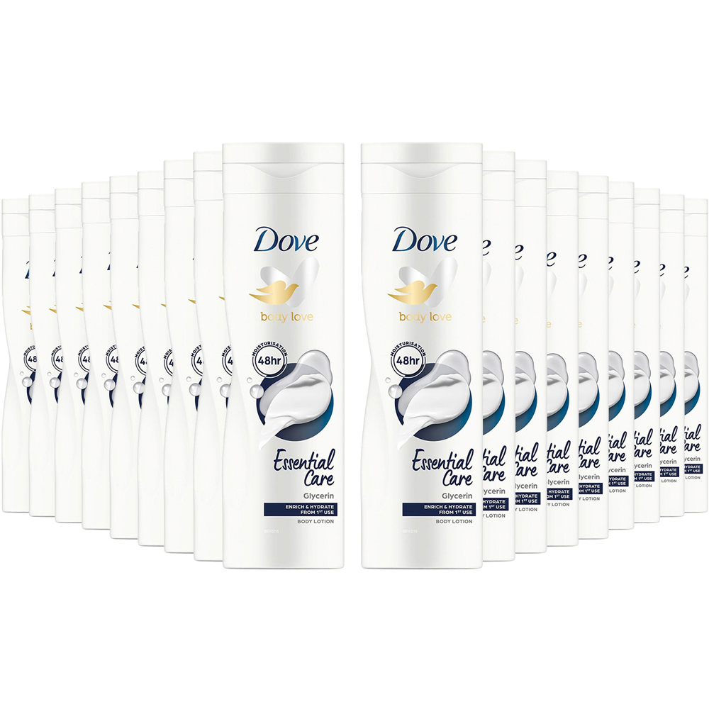 Dove Essential Care Glycerin Dry Skin Body Lotion with Deep Care Complex 250ml 18 Pack Image 1