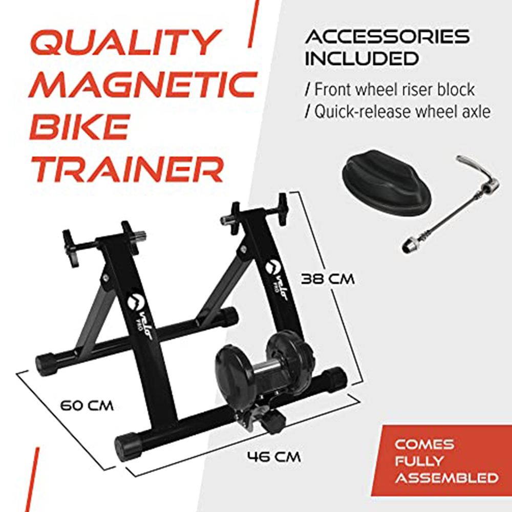 MonsterShop Red Turbo Trainer Variable Resistance Magnetic Indoor Bike with Mat Image 4