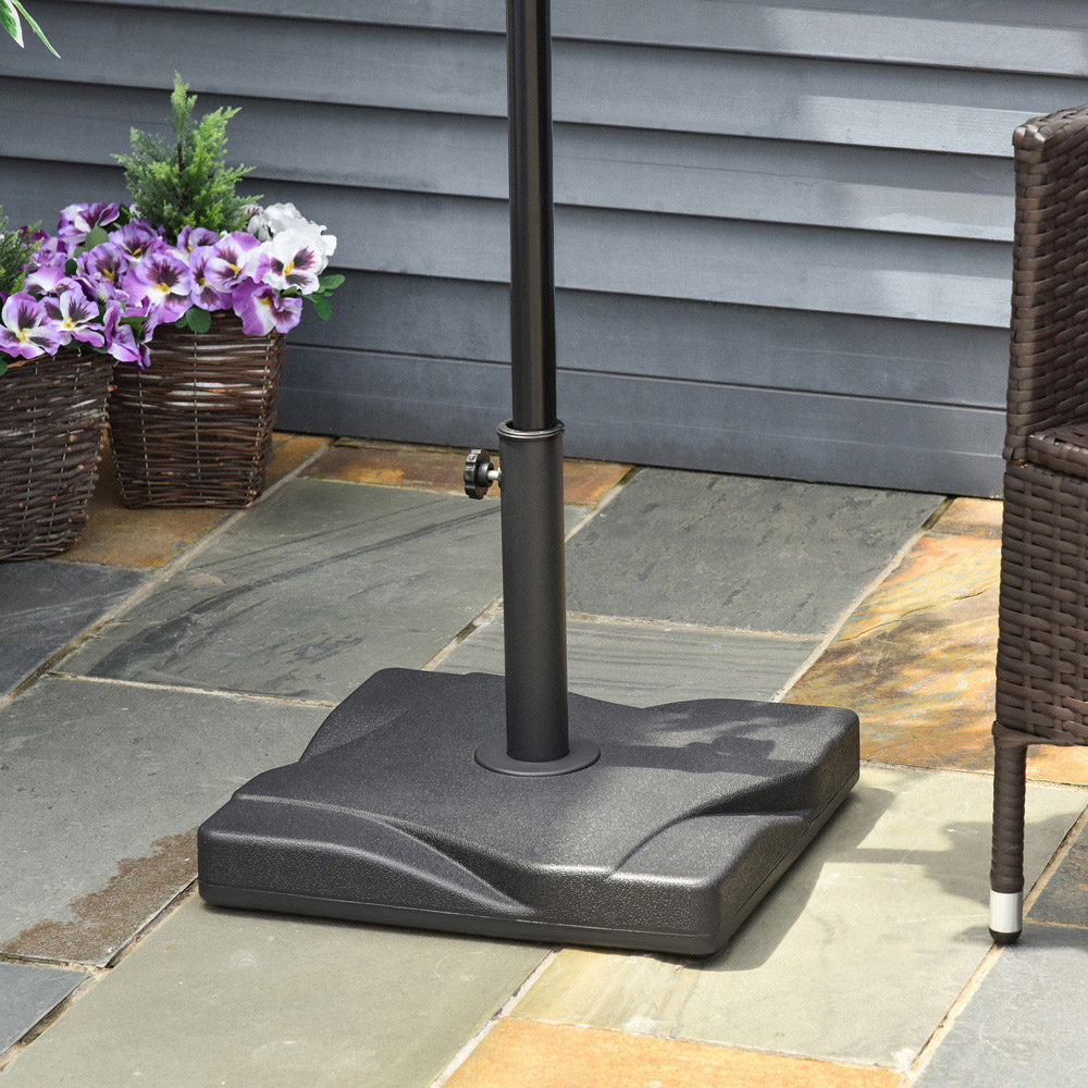 Outsunny Black Square Parasol Base 20kg Image 2