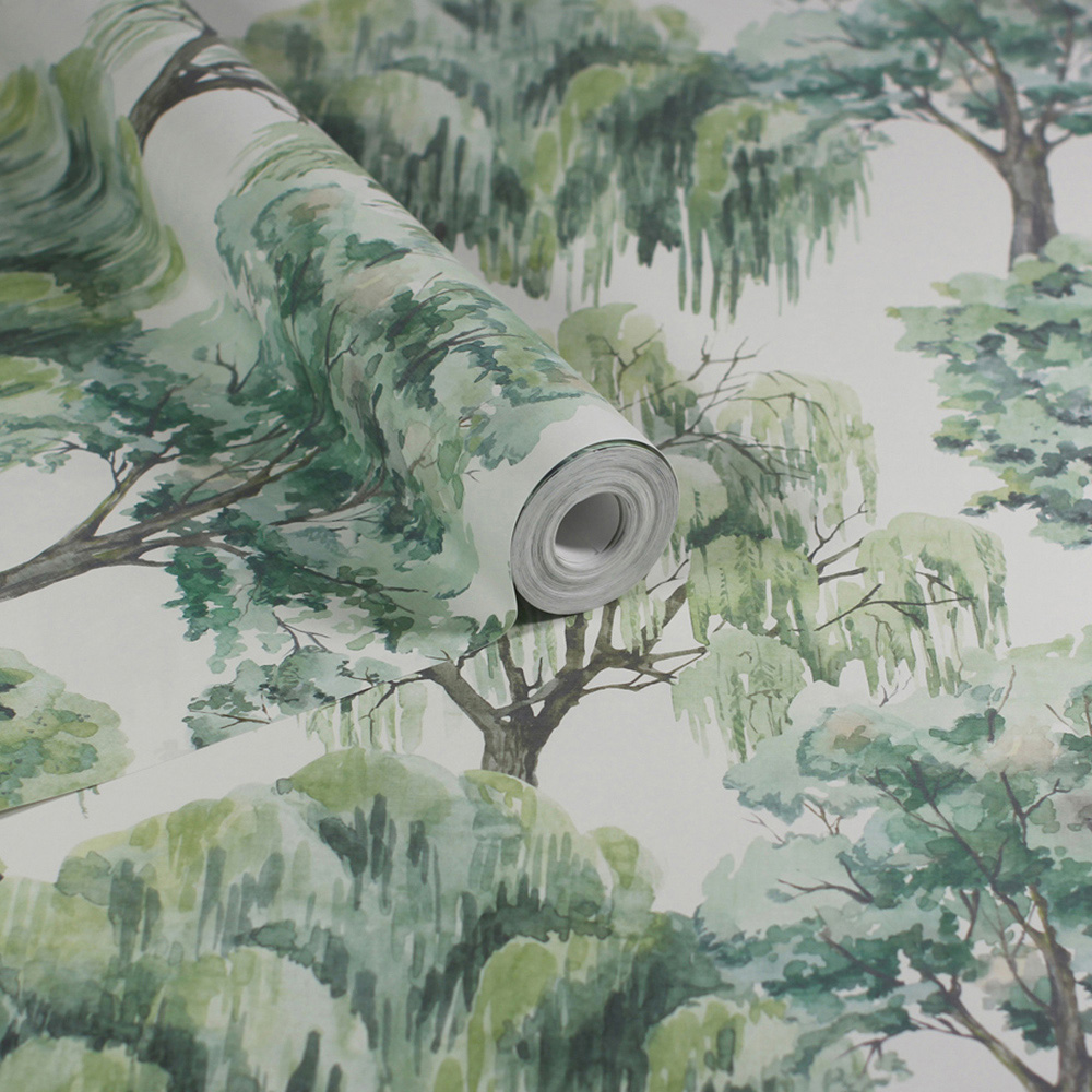 Esselle Home Whispering Willow Ivory and Green Wallpaper Image 2