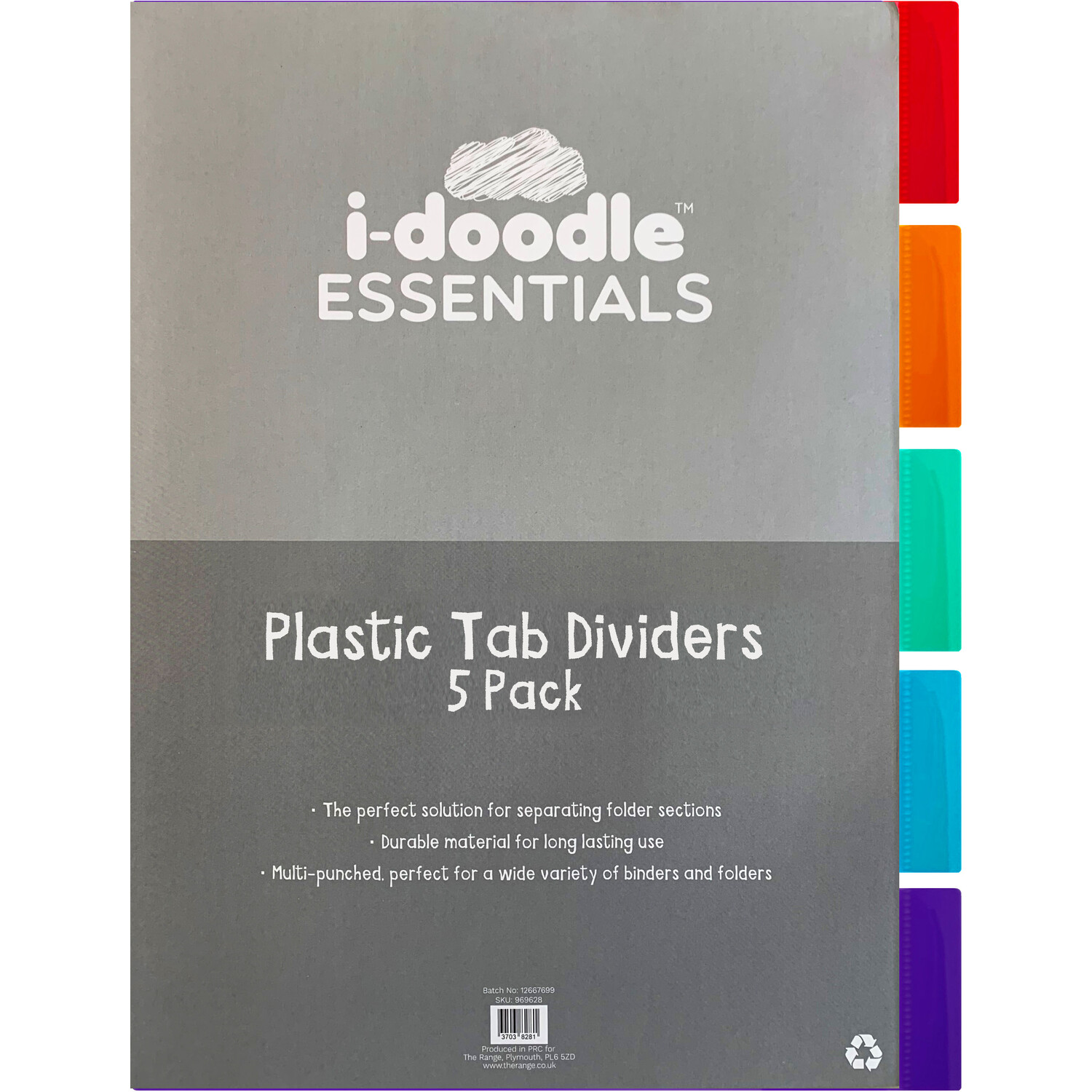 Pack of Five Plastic Tab Dividers Image 2