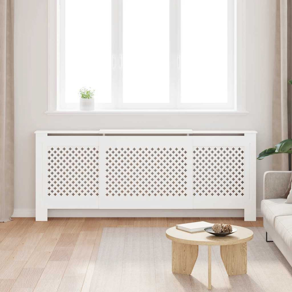 vidaXL White MDF Adjustable Radiator Cover 815 x 1420-2050mm Image 6