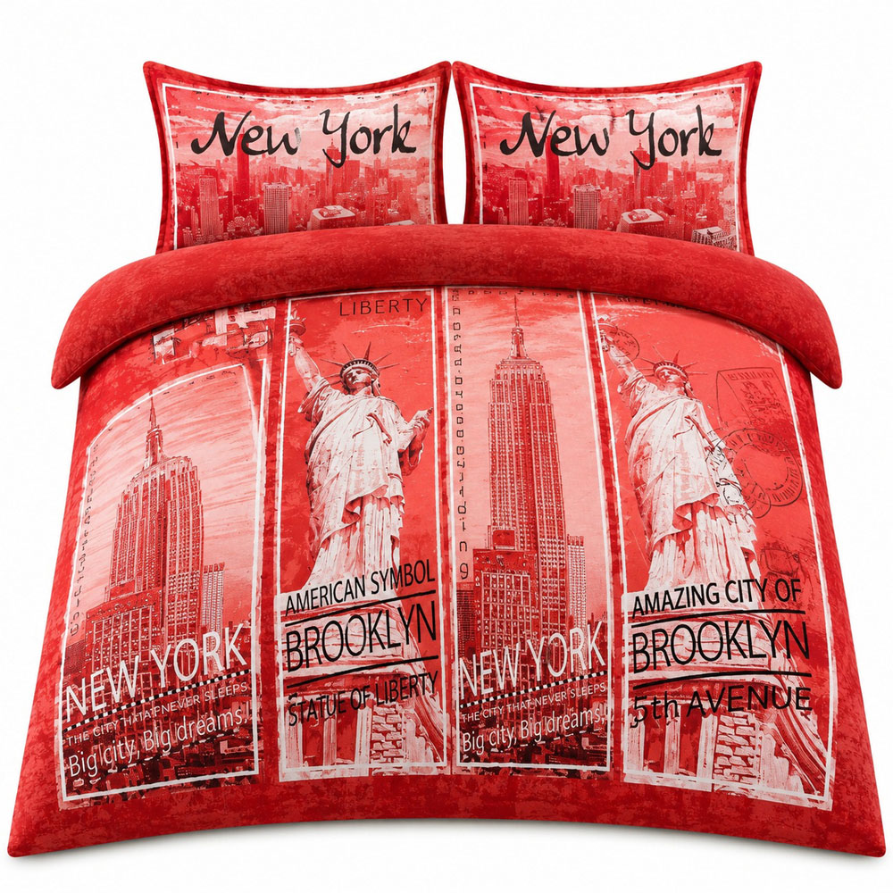 Smart Living Double Red Inspire Duvet Set Image 2