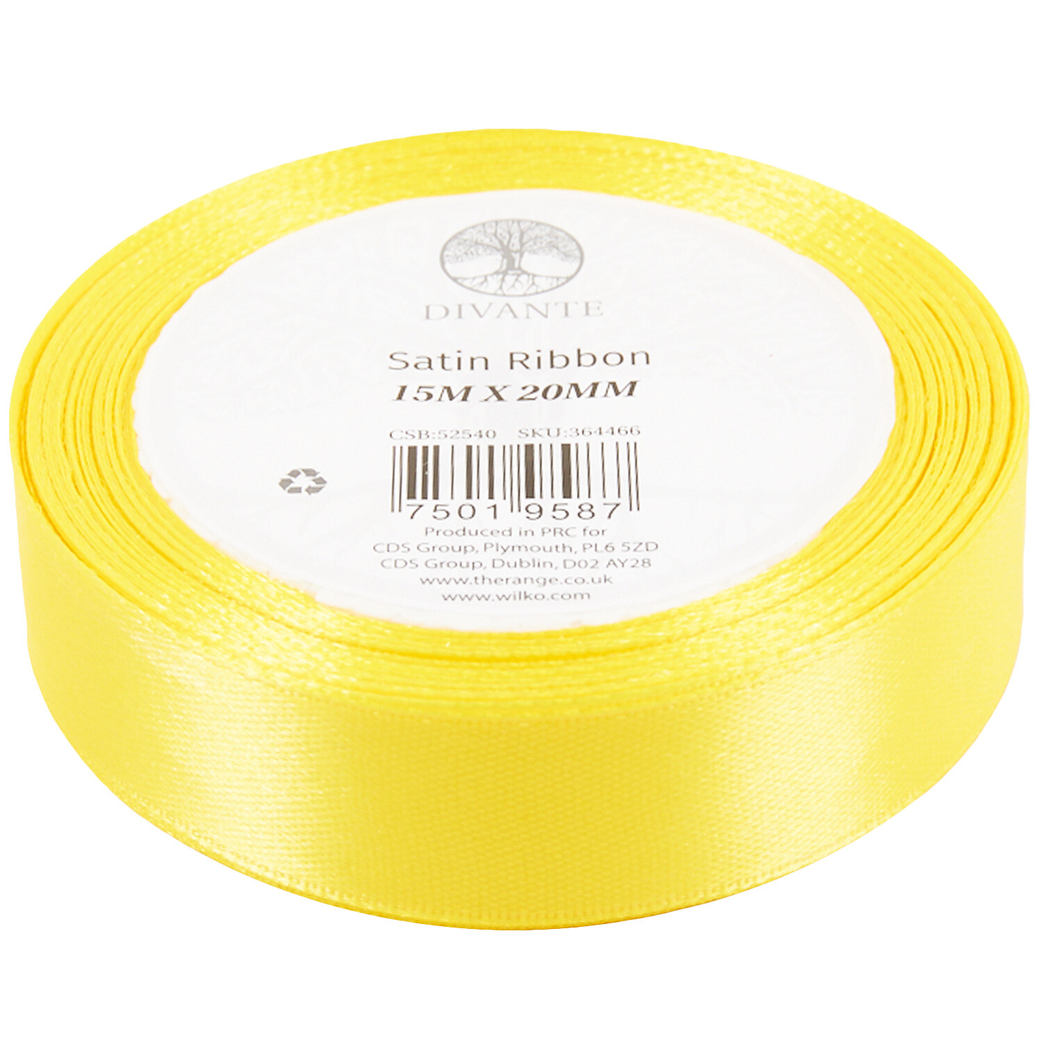 Satin Ribbon 15m - Sicilian Lemon Image 2
