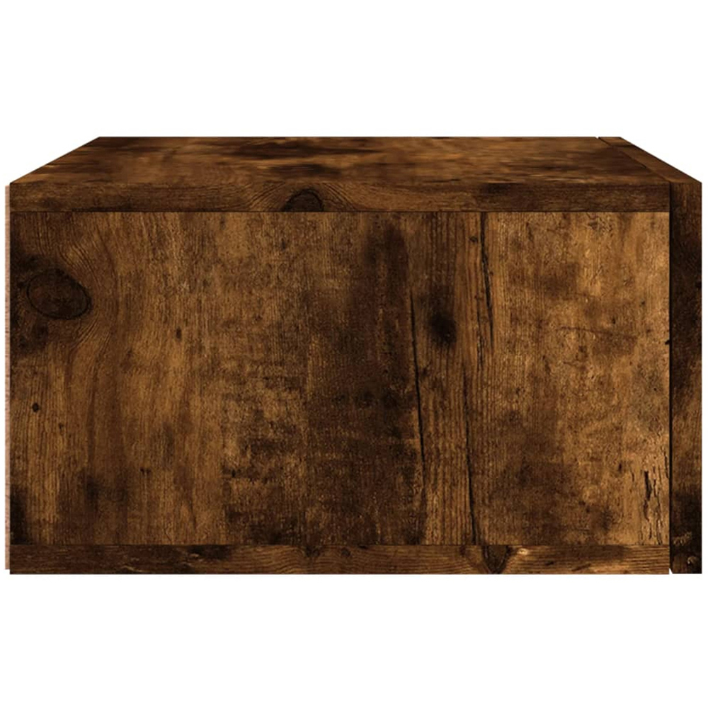vidaXL Single Drawer Brown Wall Mounted Bedside Cabinet with Black Handle Image 7