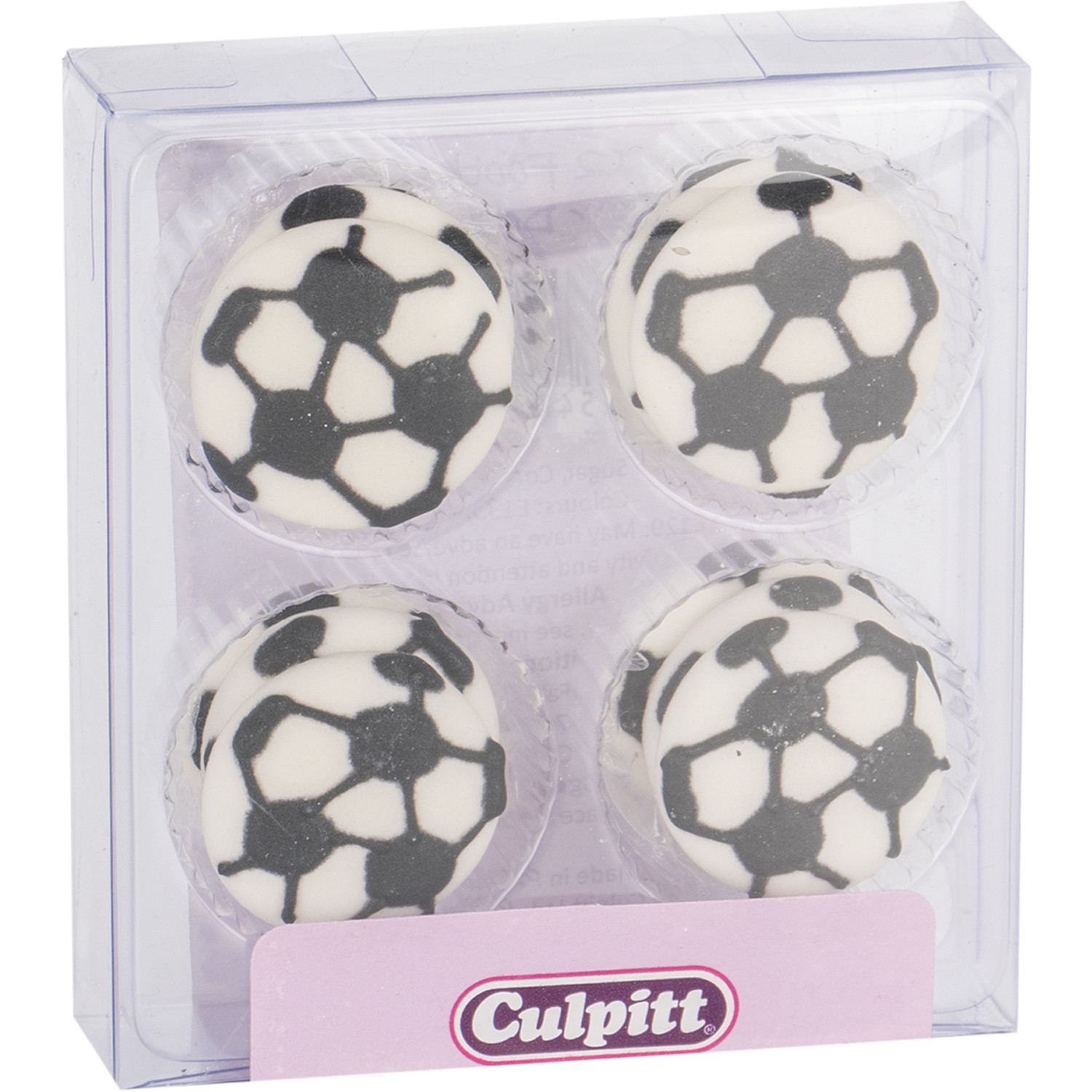 Pack of 12 Decorational Sugar Pipings - Footballs Image