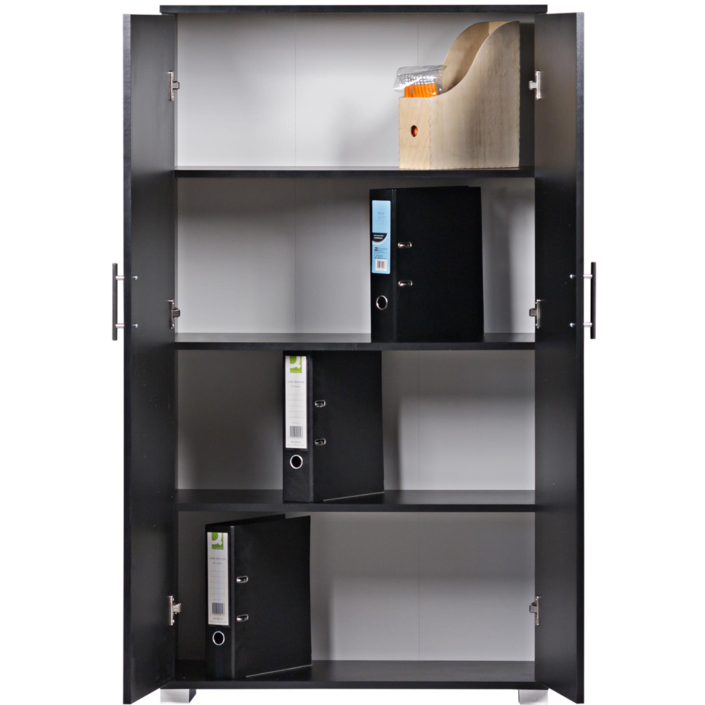 MMT Furniture Designs 2 Door Black Wooden Lockable Filing Cabinet Image 3
