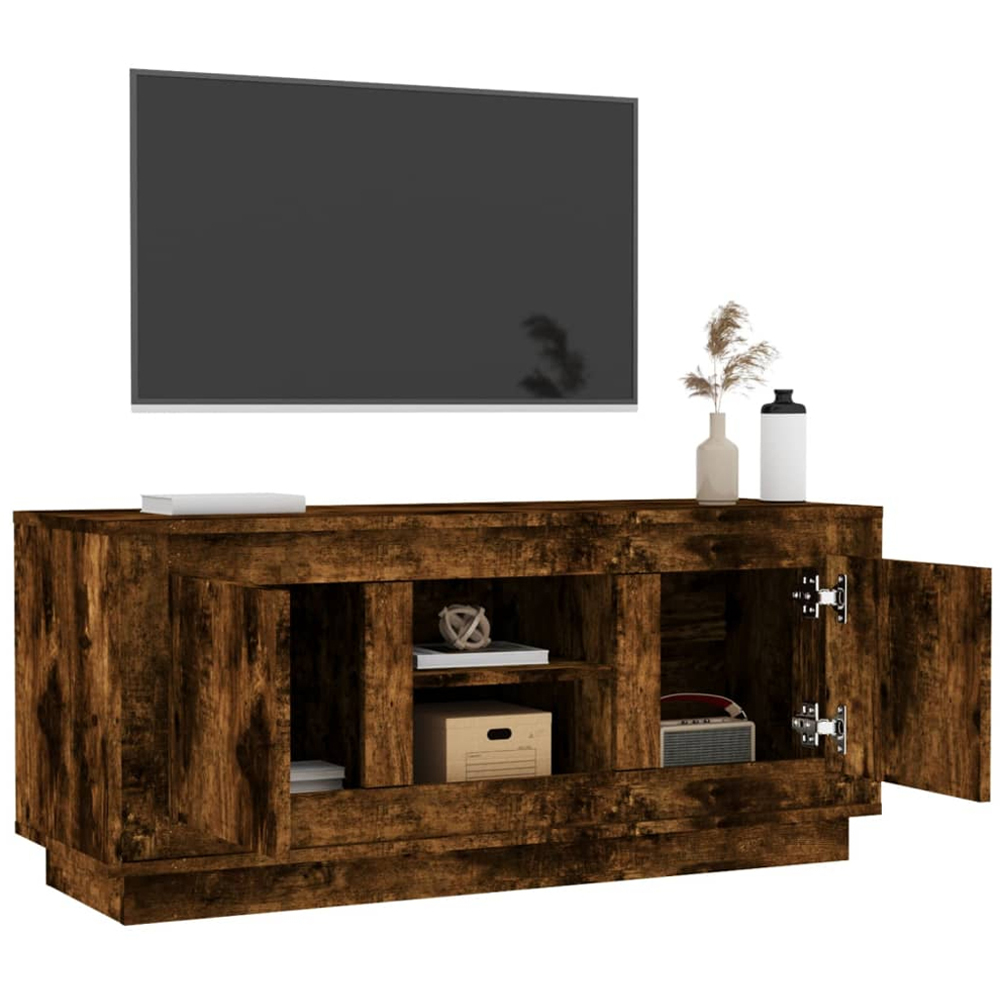 vidaXL 2 Door 2 Shelf Smoked Oak TV Cabinet Image 5
