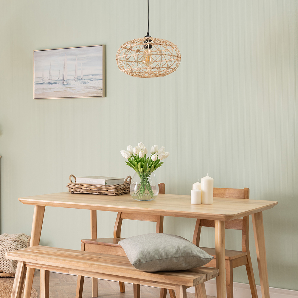 ValueLights Caspian Natural Rattan Pendant Shade Image 5