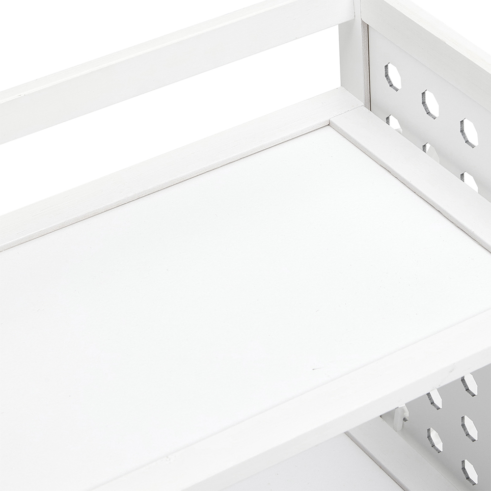 Living and Home 2 Shelf White Bamboo Desktop Storage Rack Image 4