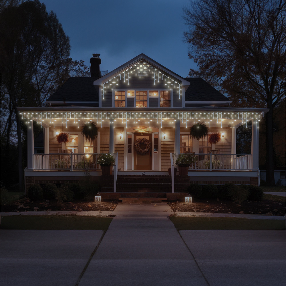 Eagle Connect 240 Warm White LED White Icicle Light 9m Image 4