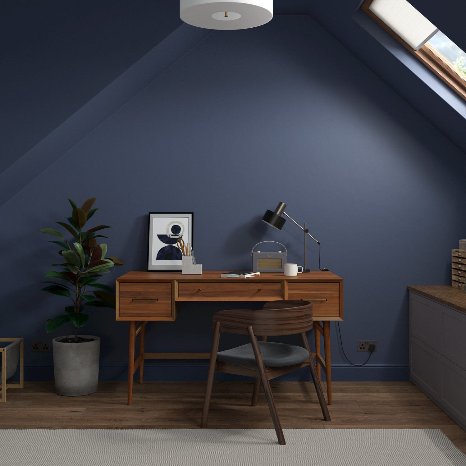 Dulux Heritage Walls and Ceilings Oxford Blue Velvet Matt Emulsion Paint Tester Image 7