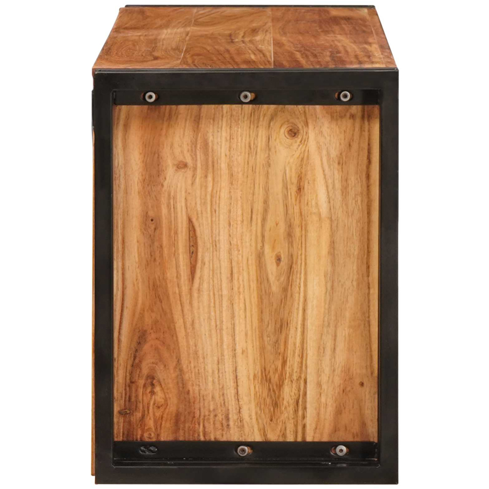vidaXL 10 Bottle Brown Solid Acacia Wood Wall Mounted Wine Rack Image 6
