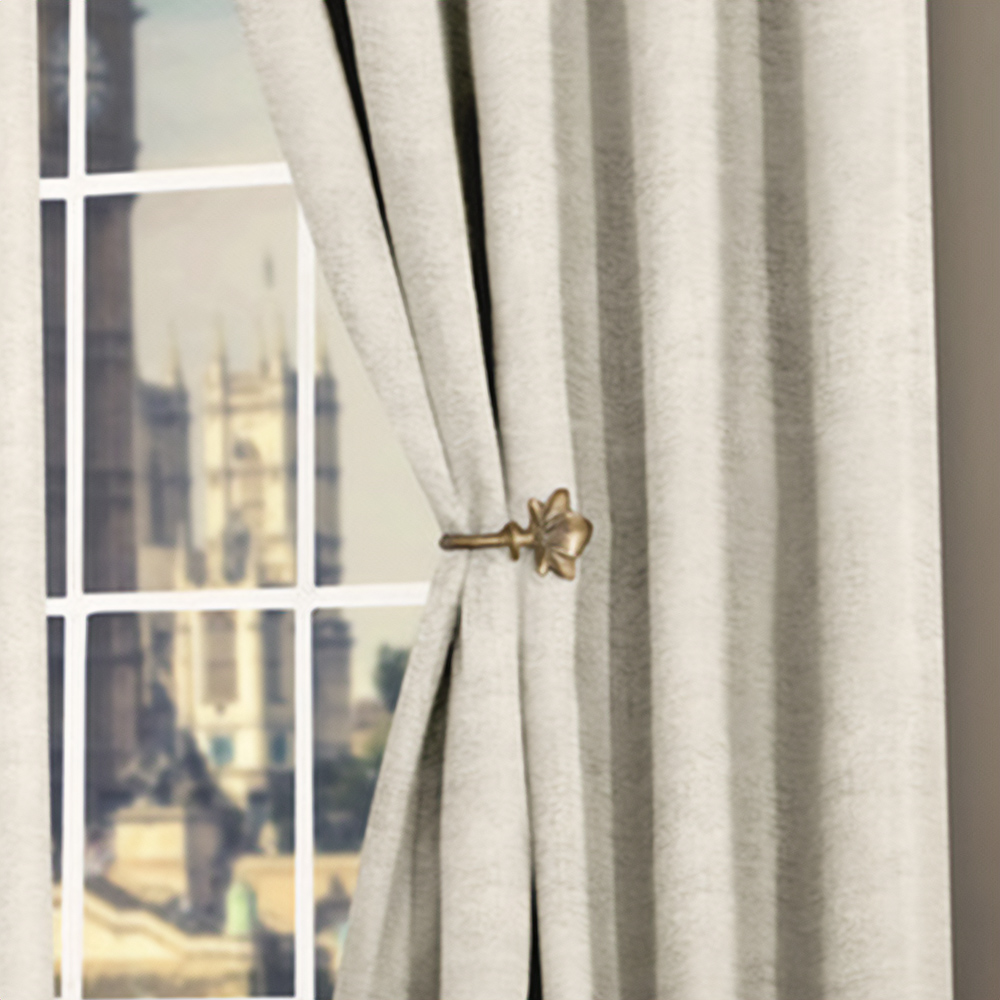 Intimates Plain Chenille Cream Tape Top Curtains 229 x 229cm Image 3