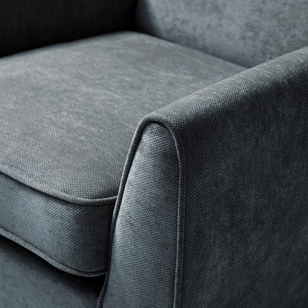 Lily Denim Chenille Wingback Armchair Image 8