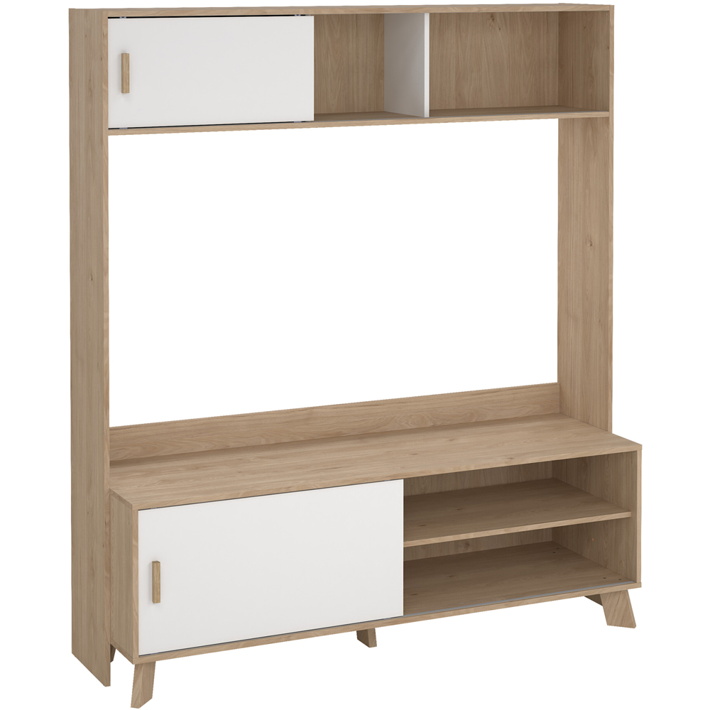 Furniture To Go Ikast 2 Door White and Brown TV Unit Image 2