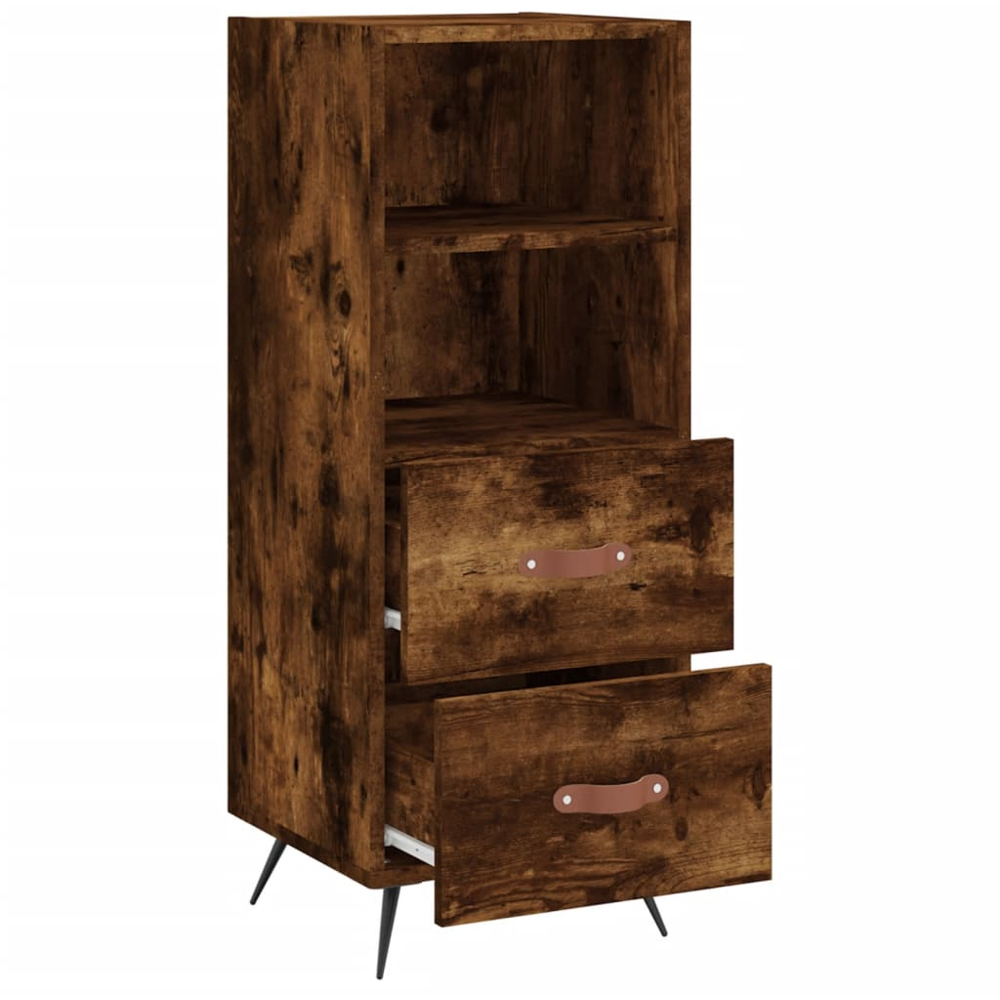 vidaXL 2 Drawer 2 Shelf Smoked Oak Sideboard Image 5