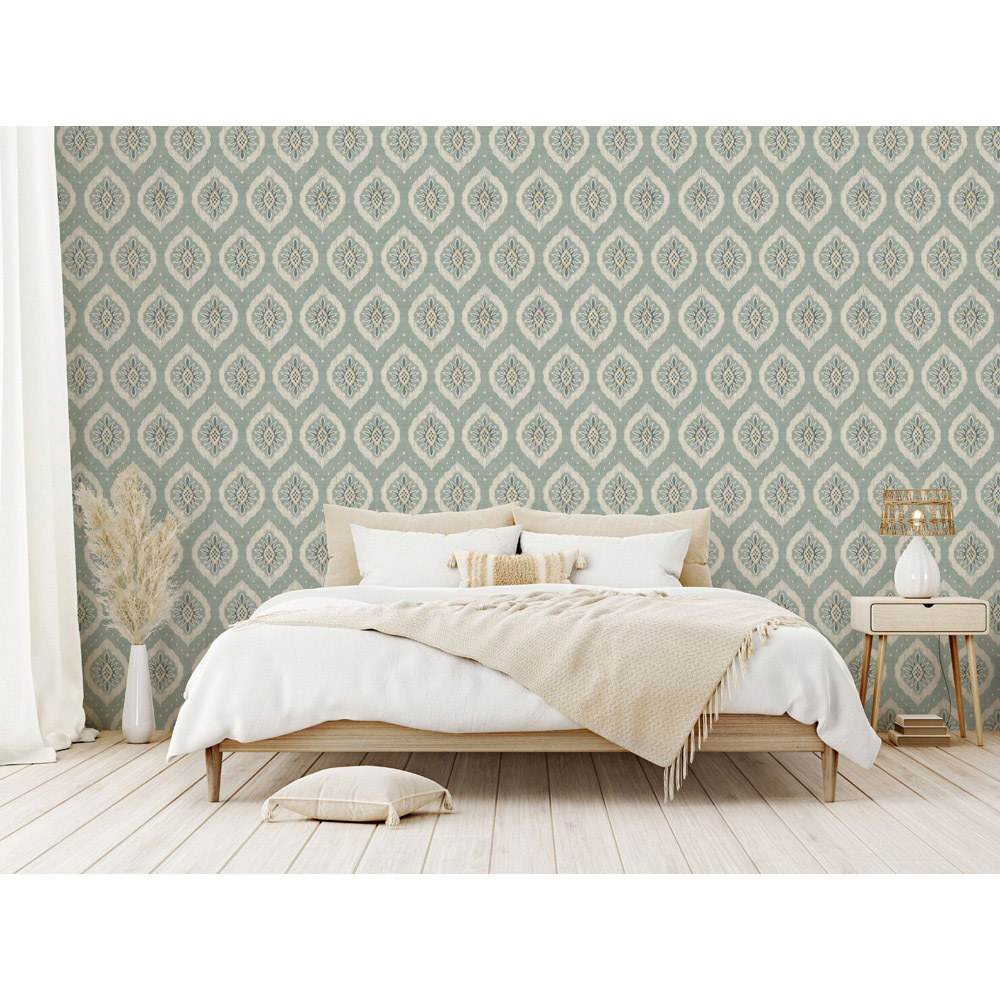 Esselle Home Odina Ikat Seafoam Wallpaper Image 7