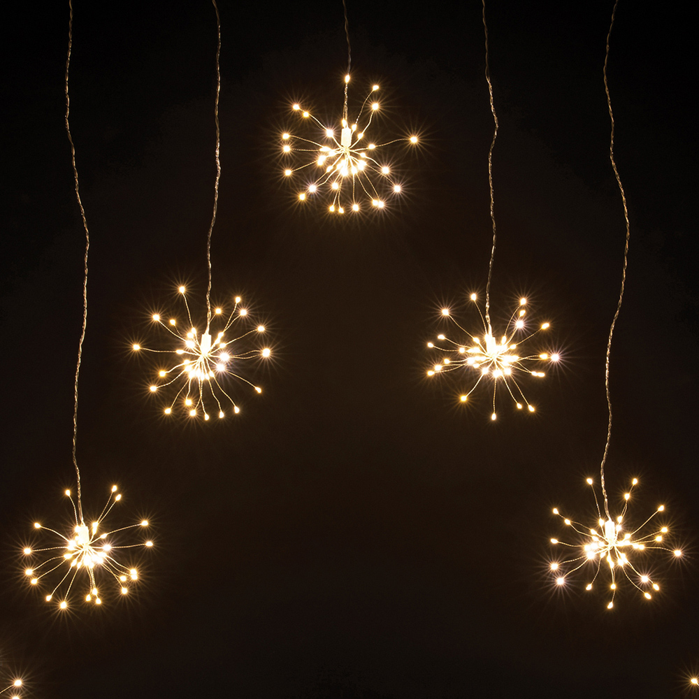 The Christmas Workshop 360 Warm White LED V Shape Starburst Curtain Light Image 5