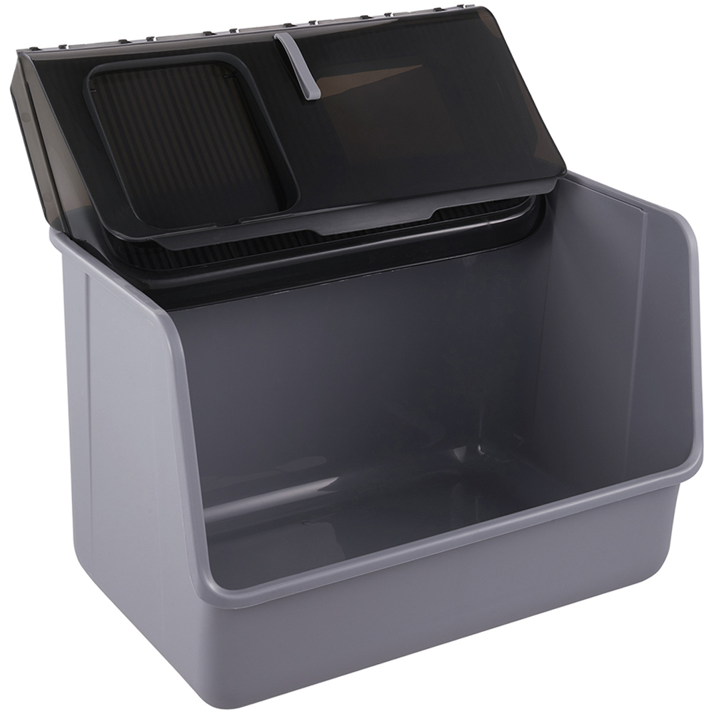 H&O Direct Black Enclosed Cat Litter Box with Anti Splash Top Image 3