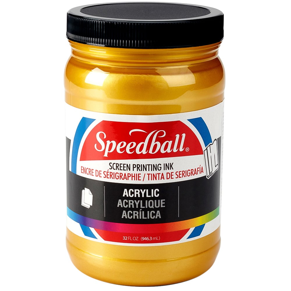 Speedball Gold Acrylic Screen Printing Ink 946ml Image
