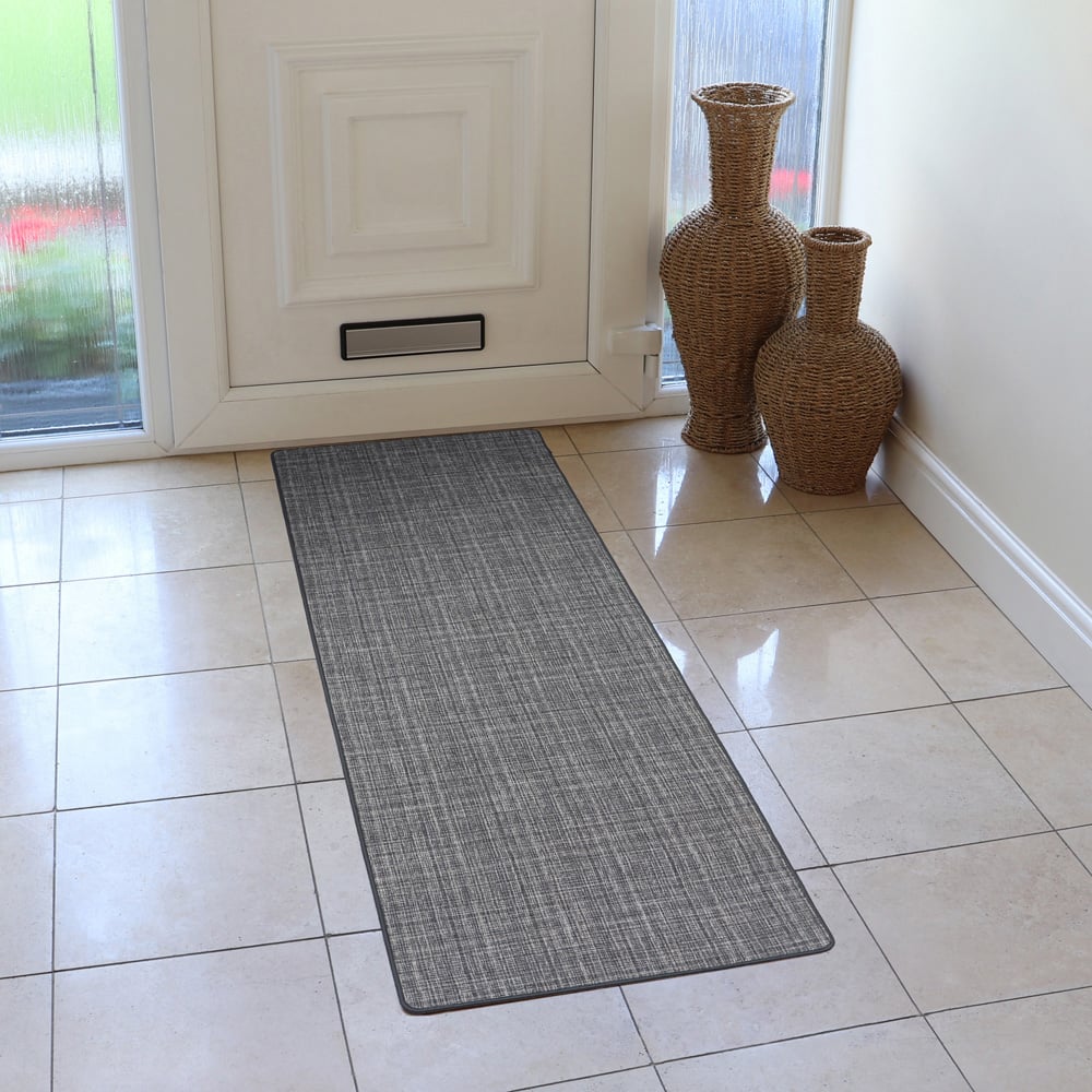 JVL Elegance Grey Door Mat and Runner Set 50 x 75cm and 50 x 150cm Image 3