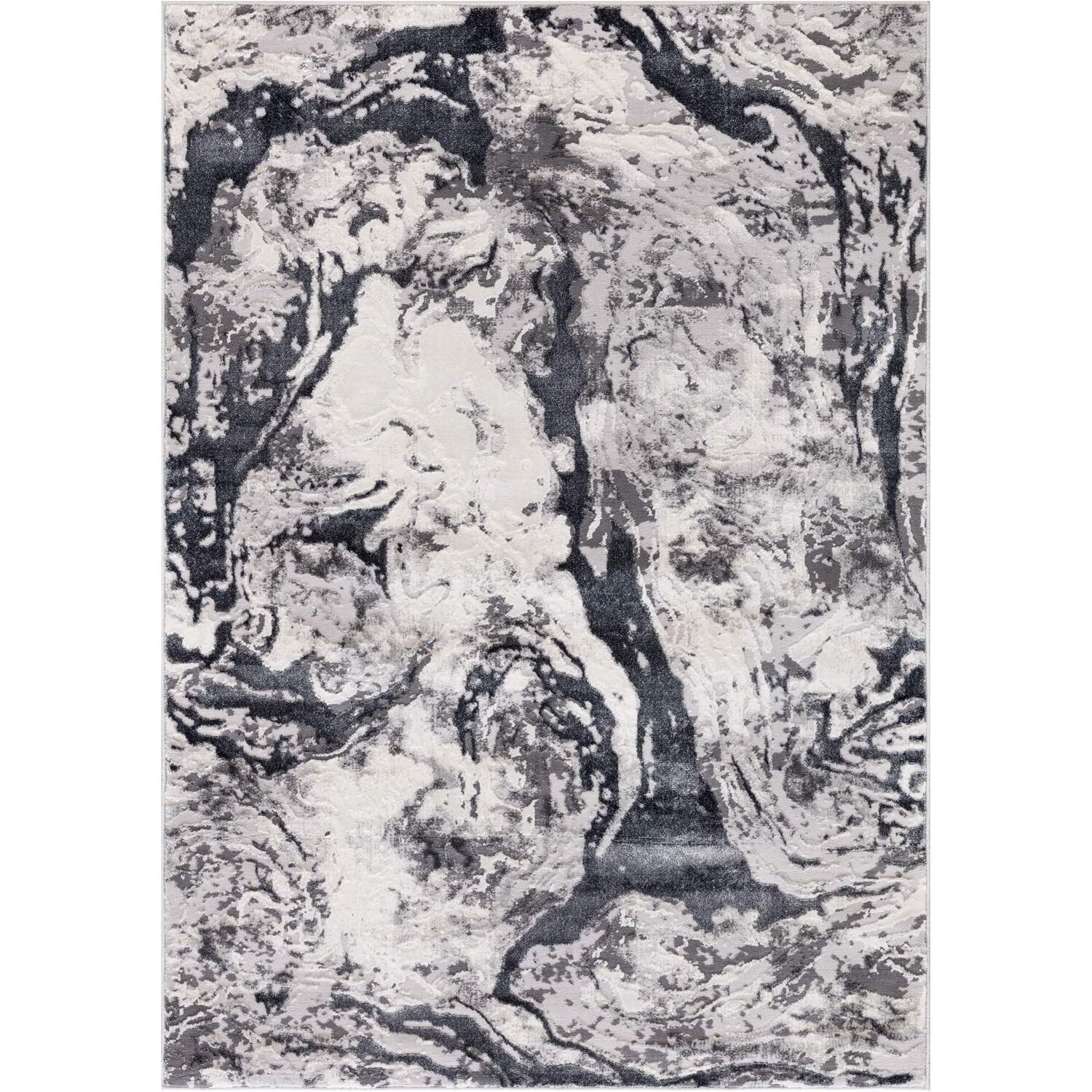Liquid Marble Rug - Silver / 66cm Image 1