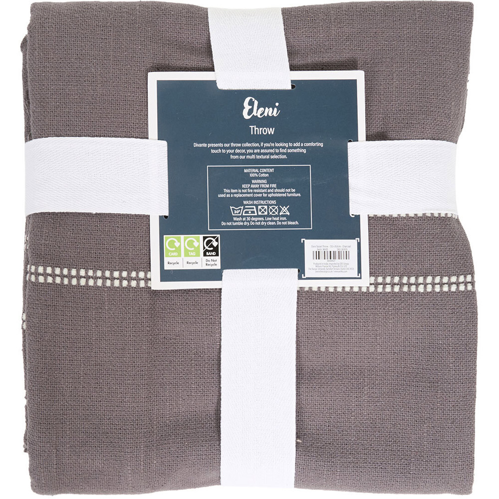 Eleni Tassel Throw Charcoal Image 3