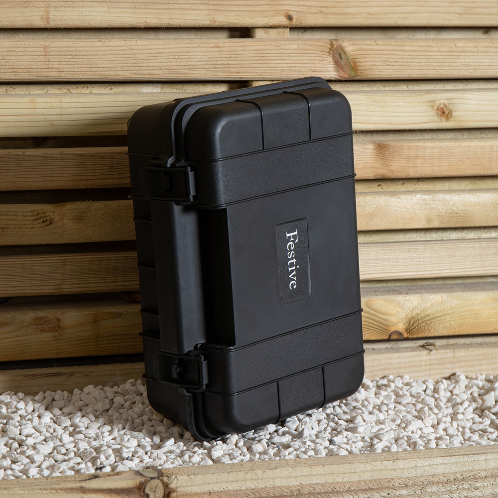Samuel Alexander Large Black Weatherproof Outdoor Electrical Connection Box with Extension Cable Image 8