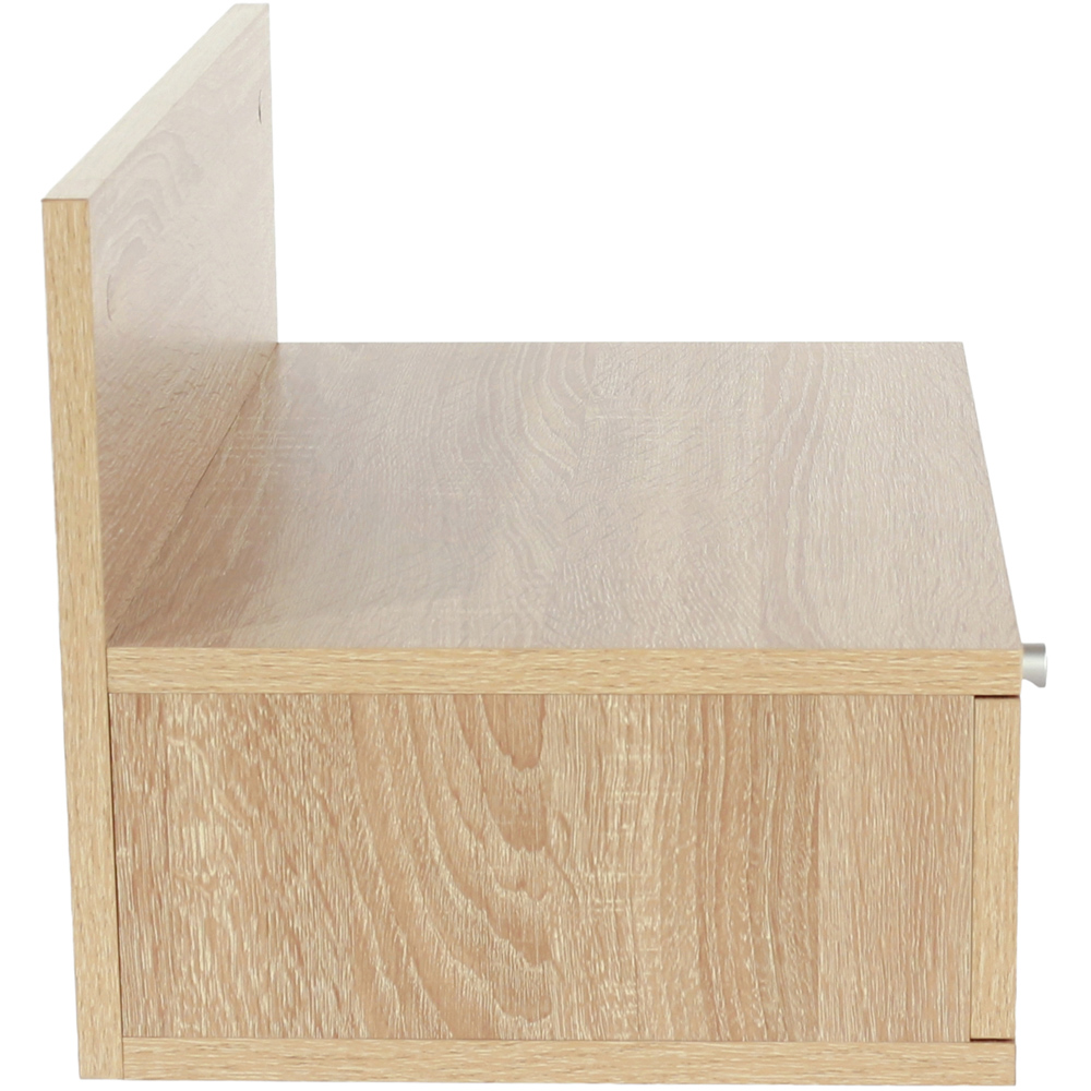 Core Products Kelly Single Drawer Oak Effect Wall-Mounted Open Bedside Table Set of 2 Image 6