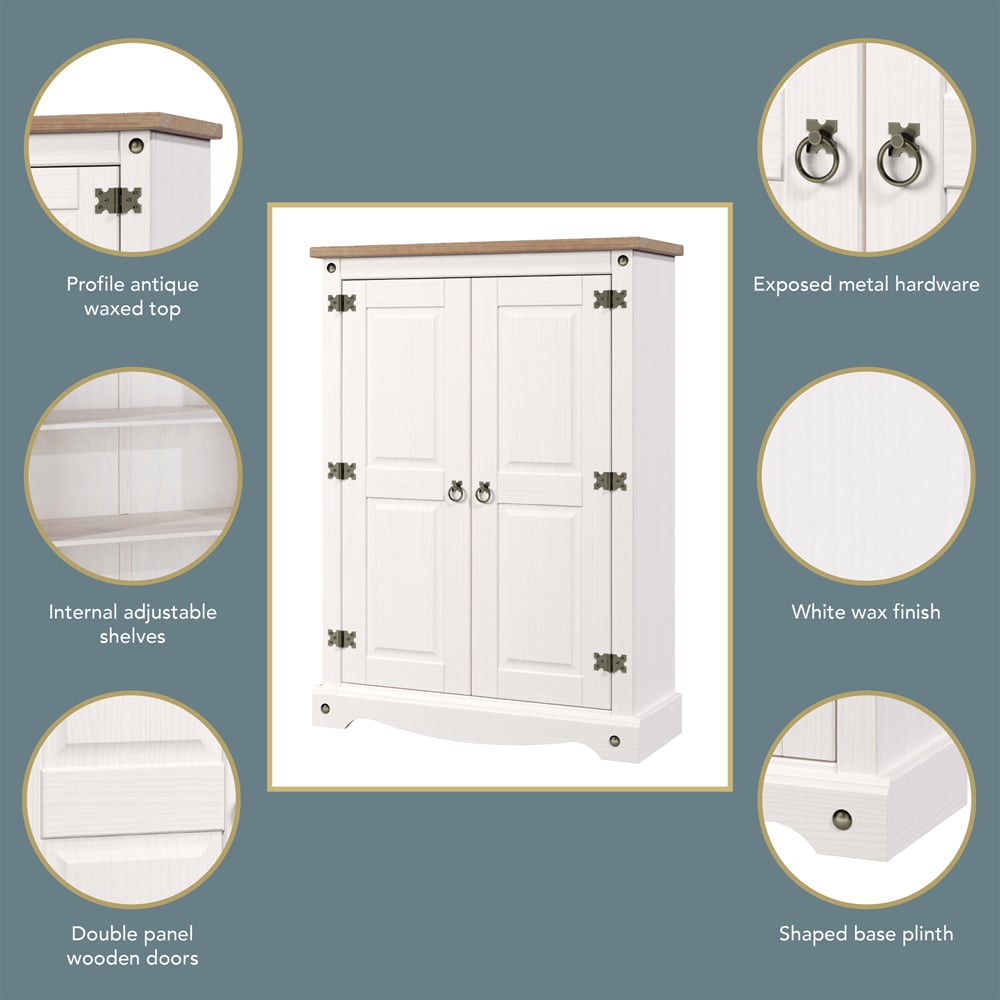Core Products Corona 2 Door White Cupboard Image 5