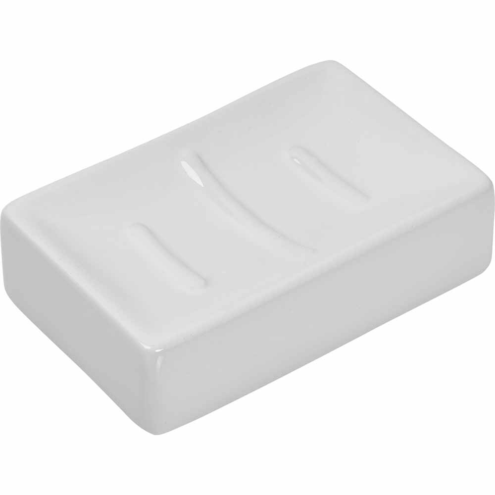 Wilko White Soap Dish Ceramic Image 1