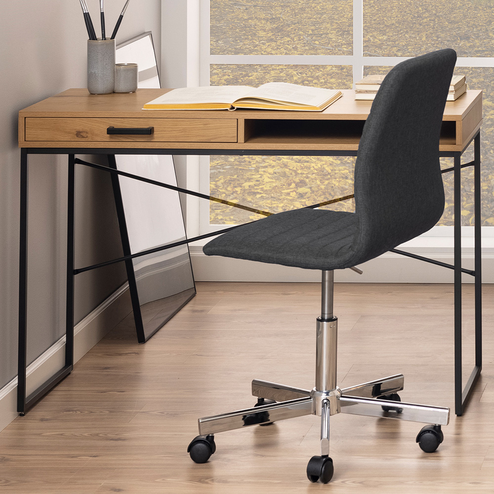Florence Seaford Single Drawer Single Shelf Office Desk Oak Image 1