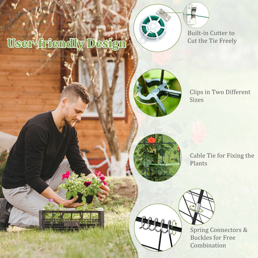Costway Green Garden Cucumber Trellis 2 Pack Image 6