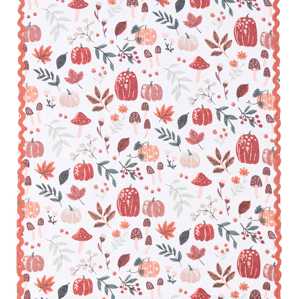 Autumn Print Wavy Edge Table Runner Image 2