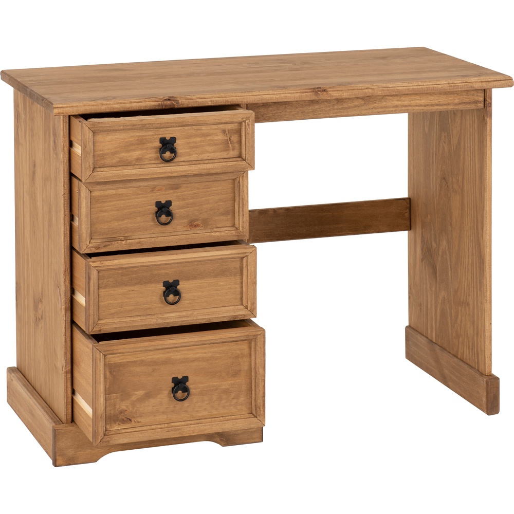 Seconique Corona 4 Drawer Distressed Waxed Pine Dressing Table Image 6