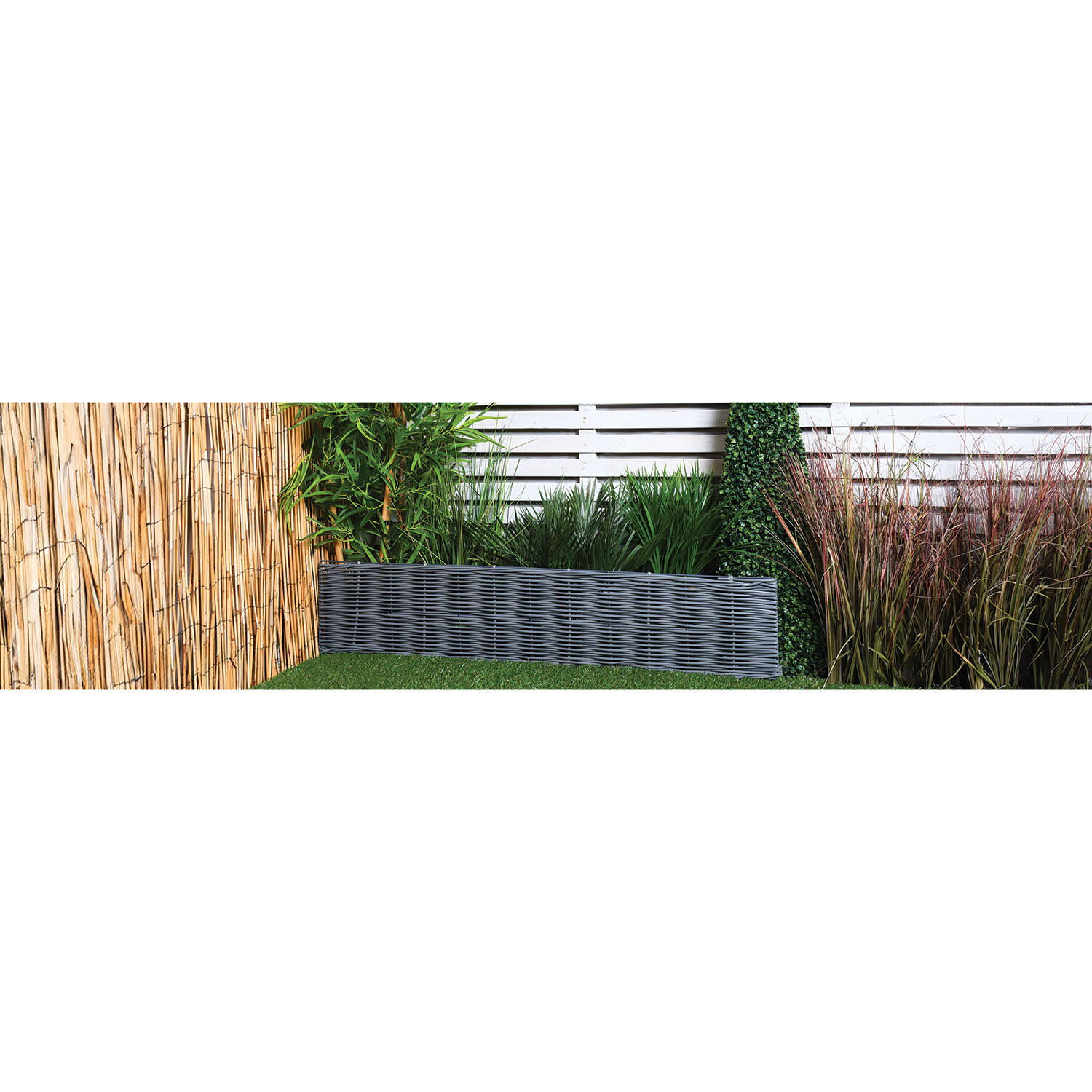 Faux Rattan Edging - Grey Image 2
