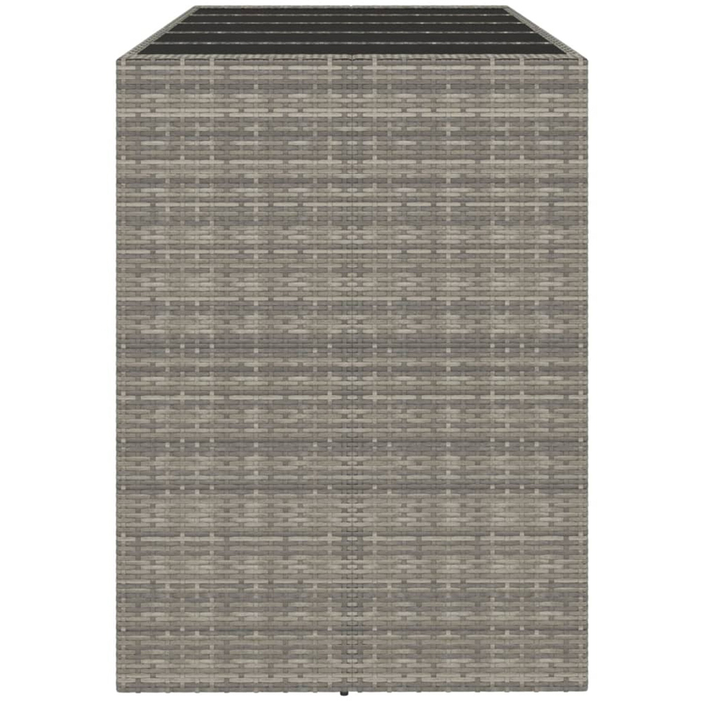 vidaXL Grey Polyrattan Glass Top Bar Table 110 x 80 x 185cm Image 4