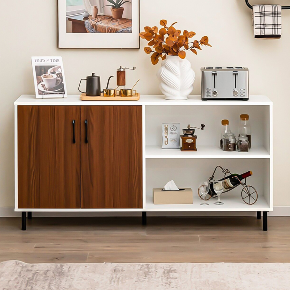Costway 2 Door 2 Shelf Sideboard Image 1