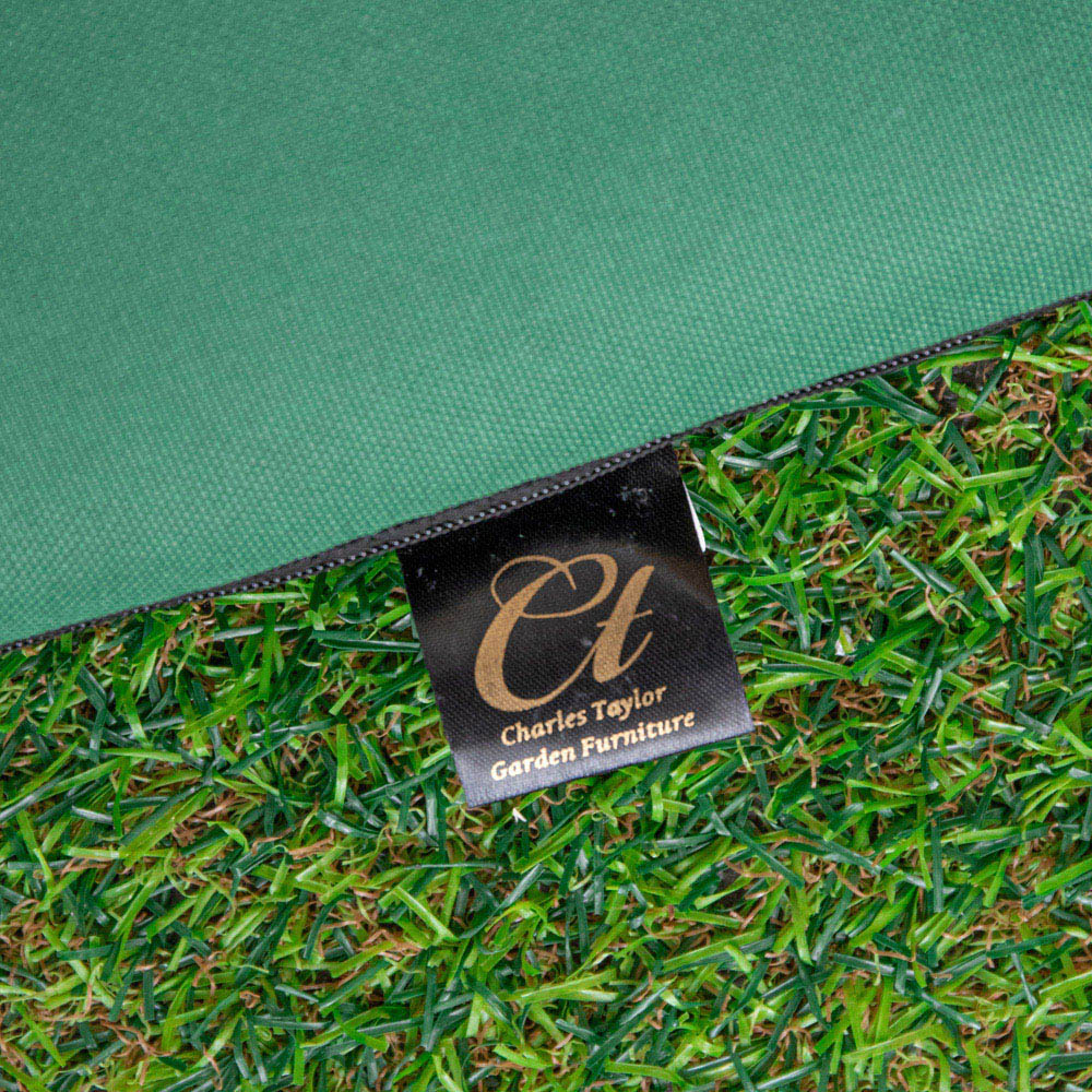 Samuel Alexander Single Seater Green Wooden Garden Chair Cushion Base 52 x 20cm Image 9