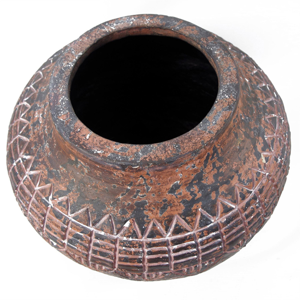 Leaf Aztec Vase Fibreglass Composite Indoor Planter 23 x 30cm Image 2