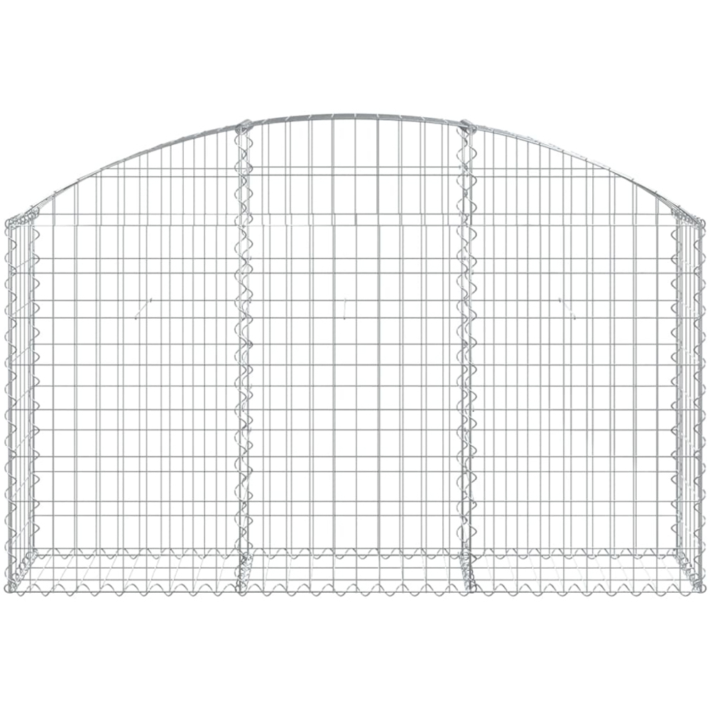 vidaXL Silver Galvanised Iron Gabion Basket 150 x 30 x 80/100cm Image 2
