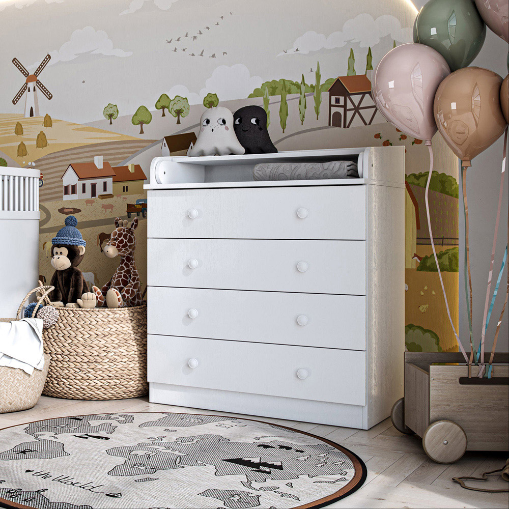 Shefa 800 4 Drawer White Kids Changing Dresser Image 5