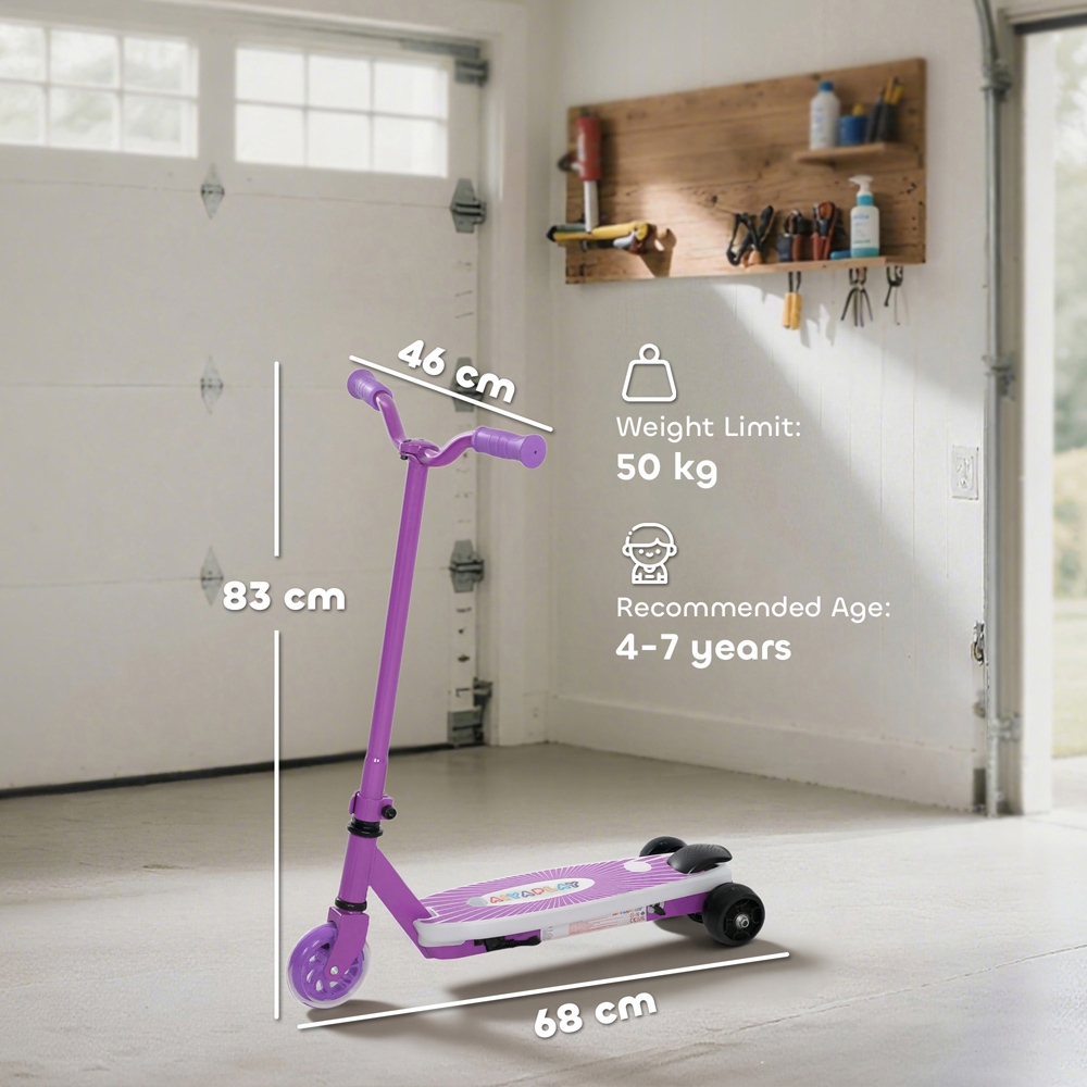 Tommy Toys AIYAPLAY Purple Electronic Ride-On Scooter with Auxiliary Rear Wheels Image 9