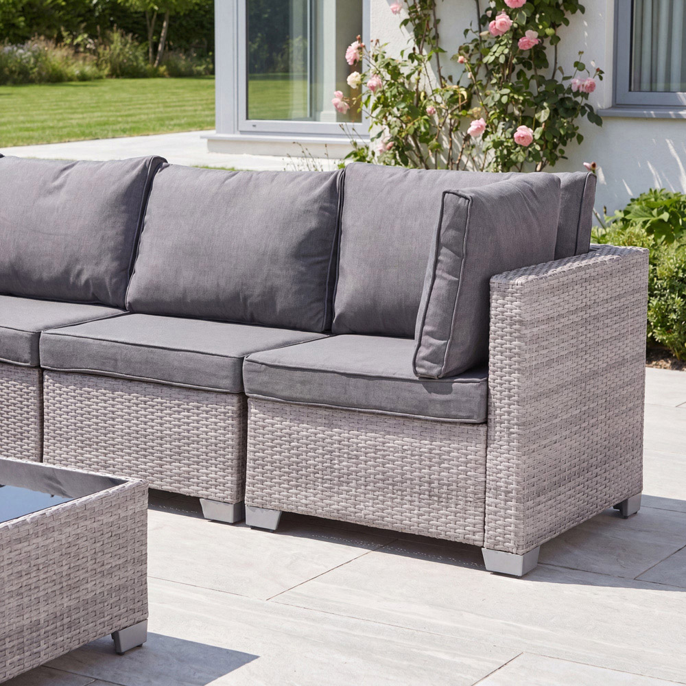 Artemis Home Saviano 7 Seater Grey Modular Rattan Large L-Shaped Corner Sofa Set Image 2