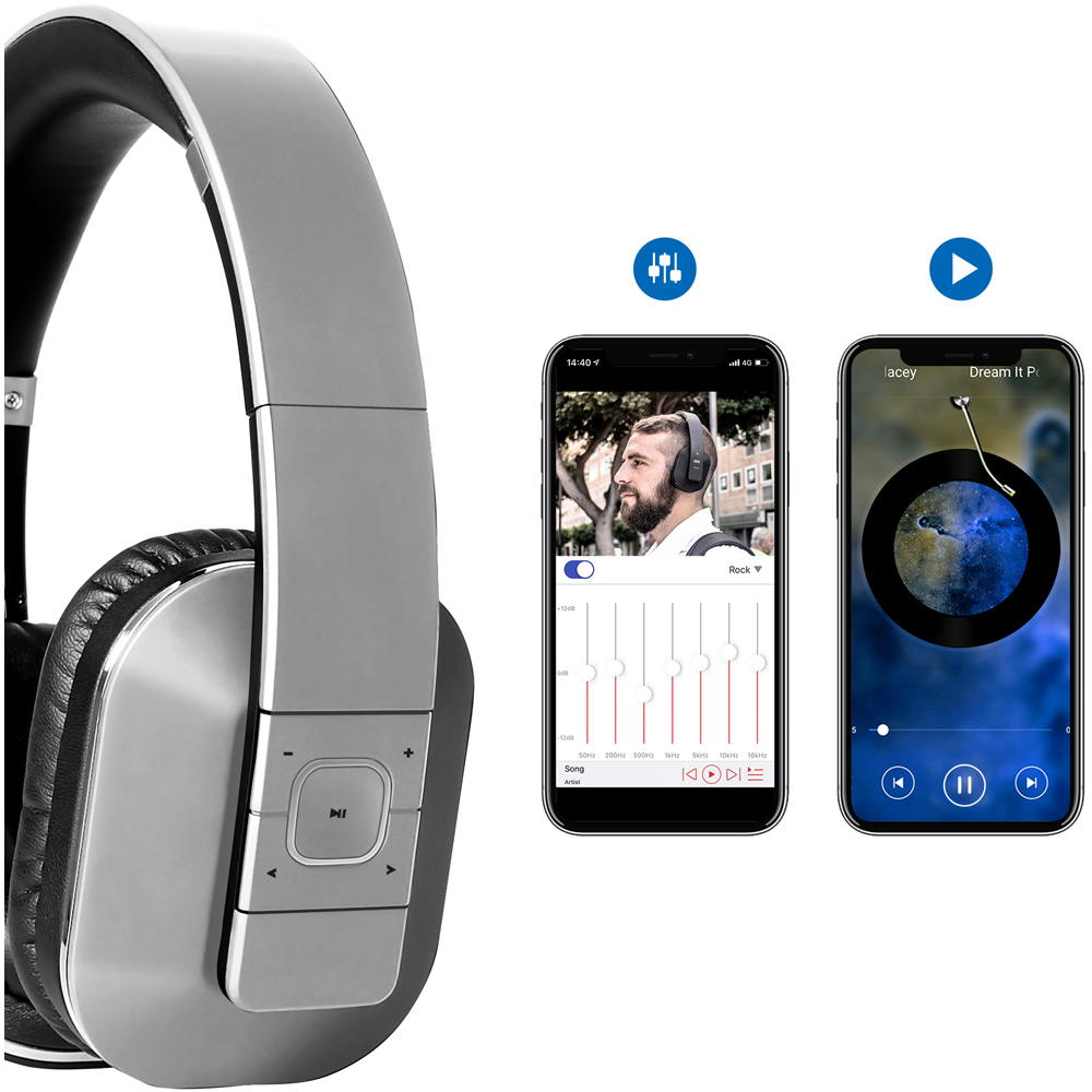 August EP650S Silver Wireless Low Latency NFC Bluetooth Headphones with Mic Image 4